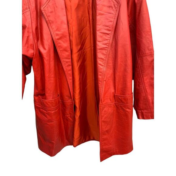 Vintage Toff's Red Leather Jacket SZ M/‎ 39 - Picture 9 of 13
